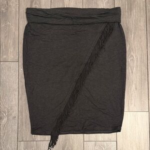 Jessica Simpson Charcoal Fringe Pencil Skirt